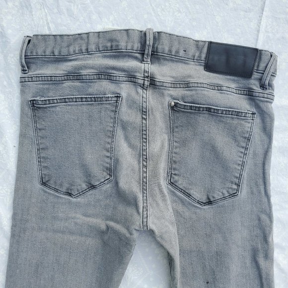 H&M &Denim Slim Low Waist Stretch Heathered Black Grey Jeans - 32W 30L - Picture 2 of 13